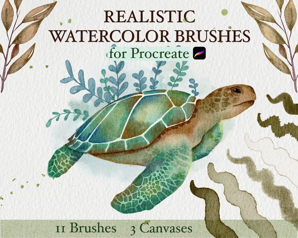 Procreate Realistic watercolor brushes by naomi simbolon